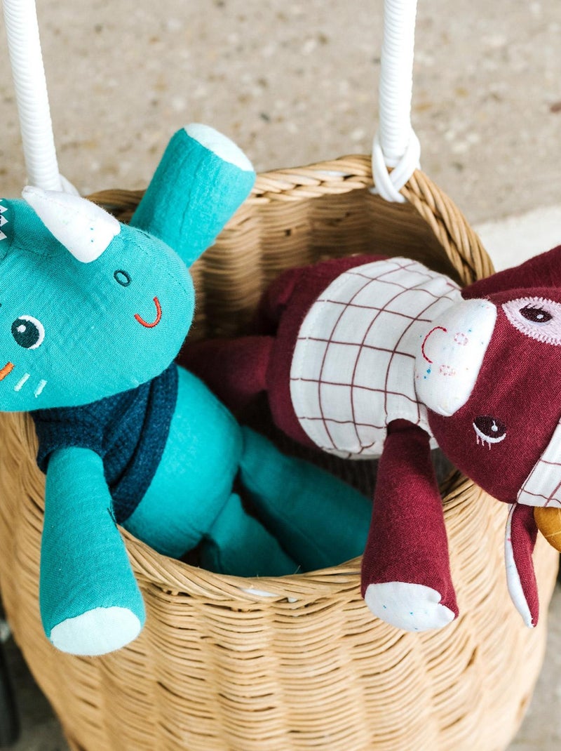Lilliputiens - Peluche câline Marius le rhinocéros Bleu - Kiabi