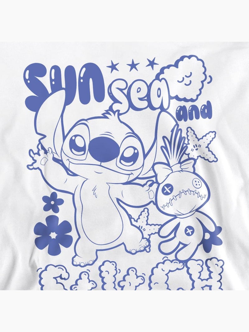 Lilo et Stitch - Sweat SUN SEA (Stitch) Blanc - Kiabi