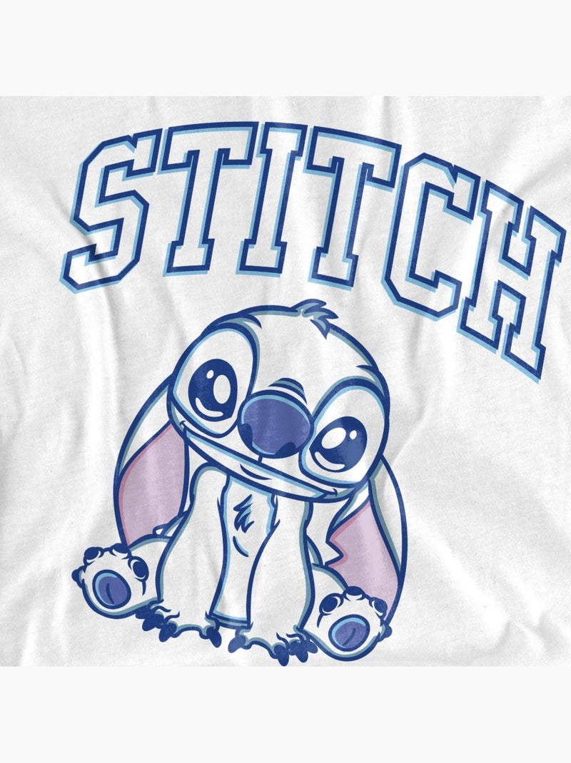 Lilo et Stitch - T-shirt COLLEGIATE (Stitch) Blanc - Kiabi
