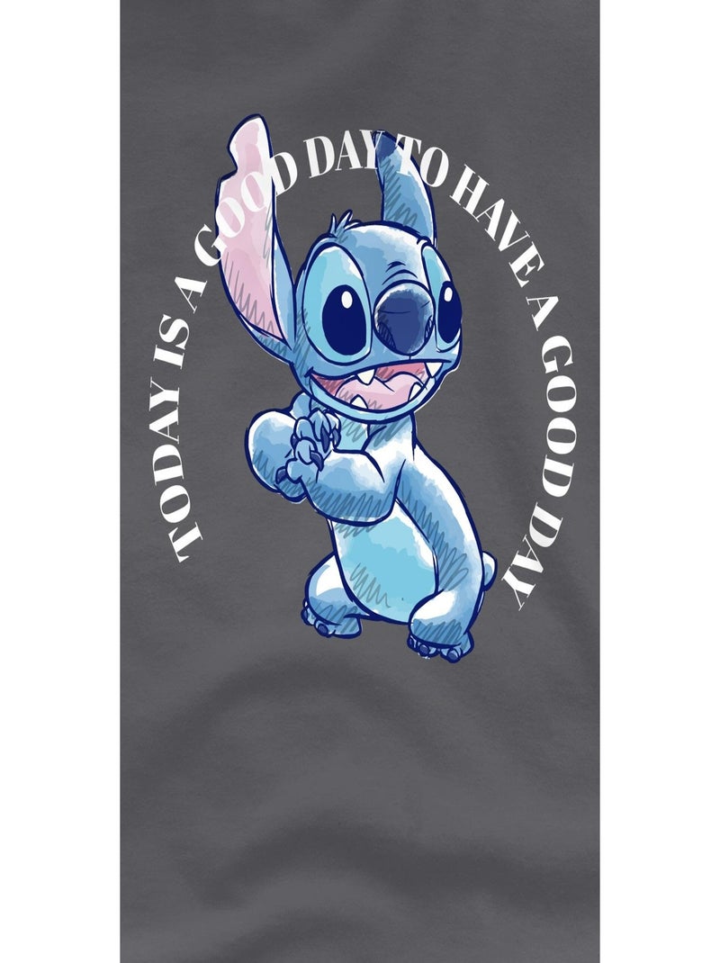 Lilo et Stitch - T-shirt GOOD DAY Gris Noir - Kiabi