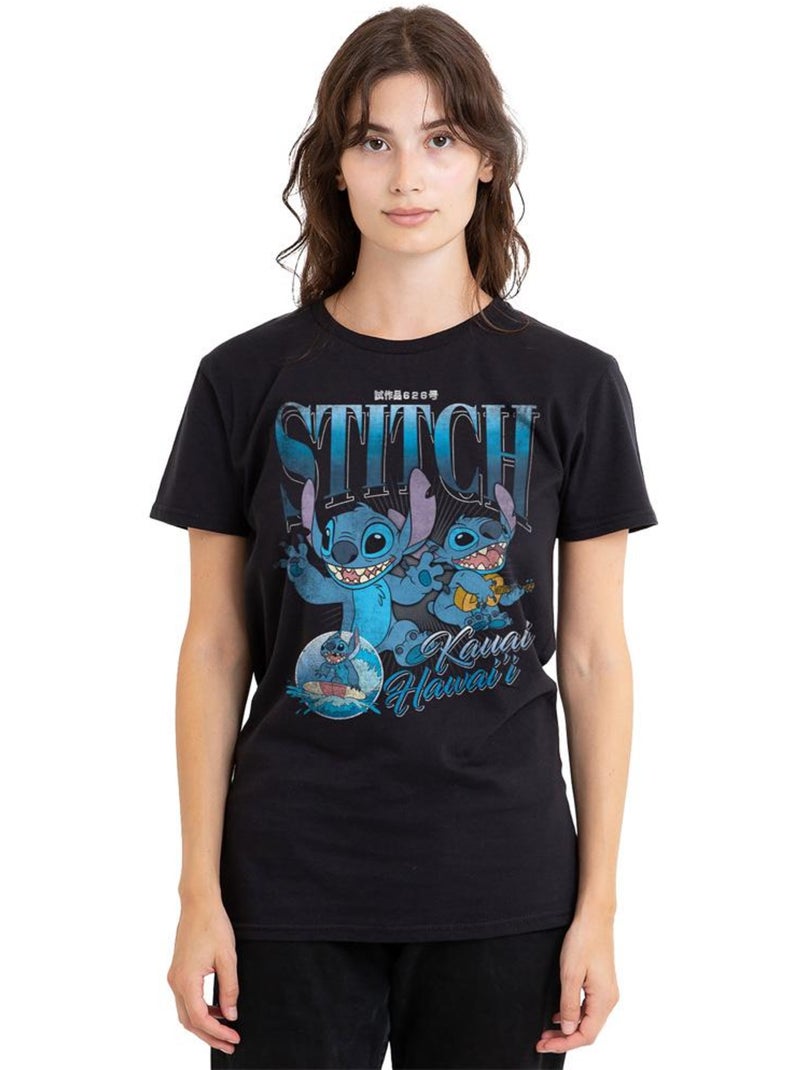 Lilo et Stitch - T-shirt HOMAGE (Stitch) Noir - Kiabi