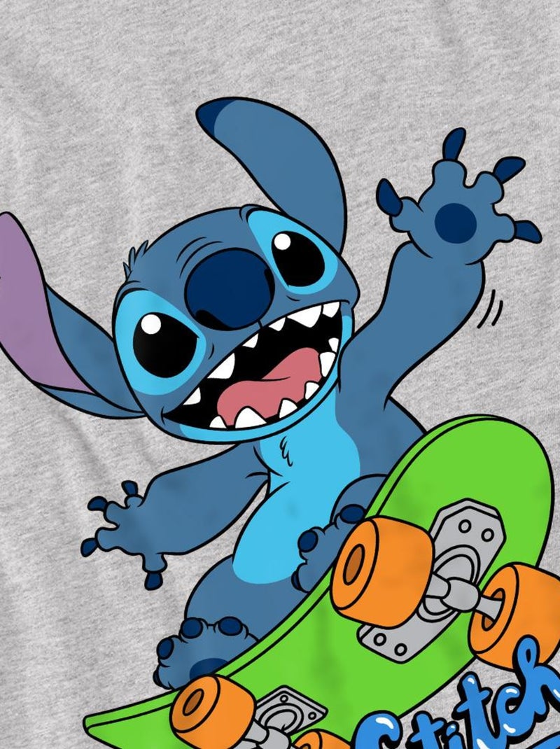 Lilo et Stitch - T-shirt motif skateboard Gris chiné - Kiabi