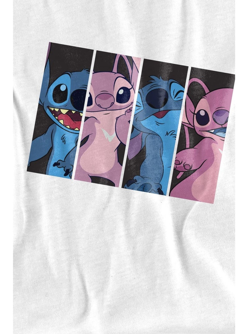 Lilo et Stitch - T-shirt motif Stitch motif images rectangulaires d'Angel Blanc - Kiabi
