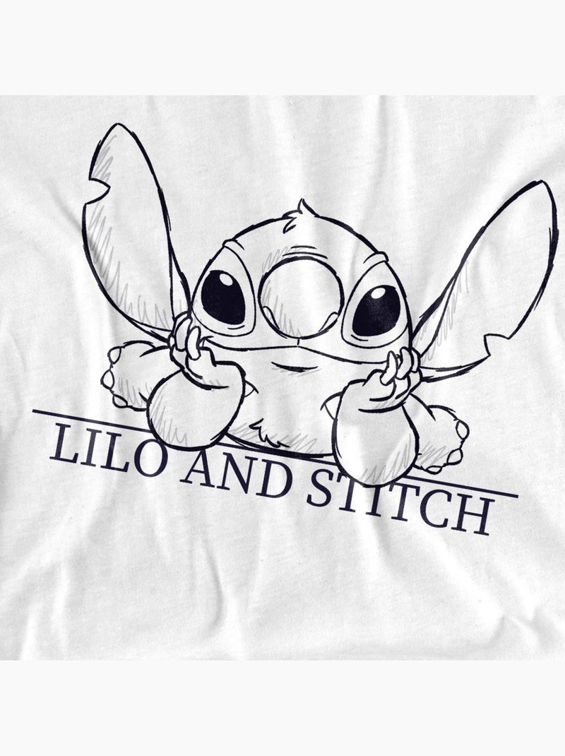 Lilo et Stitch - T-shirt motif/style croquis et détendu (Stitch) Blanc - Kiabi