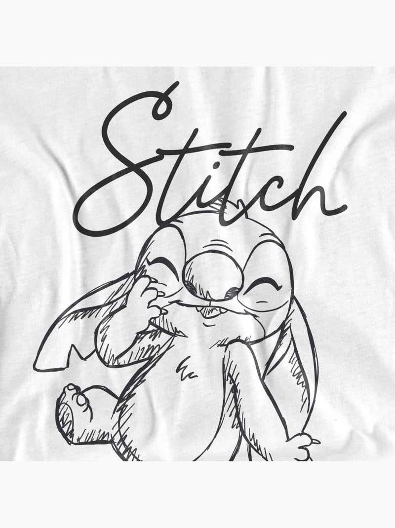 Lilo et Stitch - T-shirt SKETCHY SURPRISE (Stitch) Blanc - Kiabi