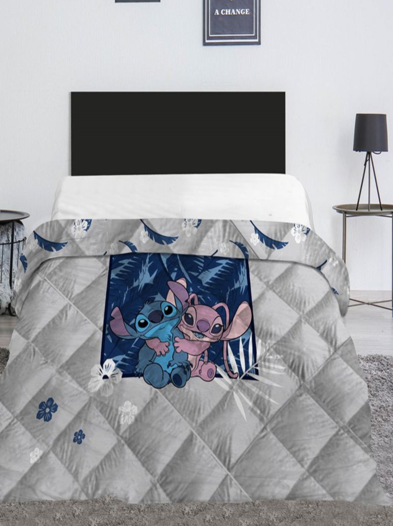 Lilo et Stitch Disney, Couette Imprimée Réversible, Angel, Couvre Lit 240x220 cm Gris - Kiabi