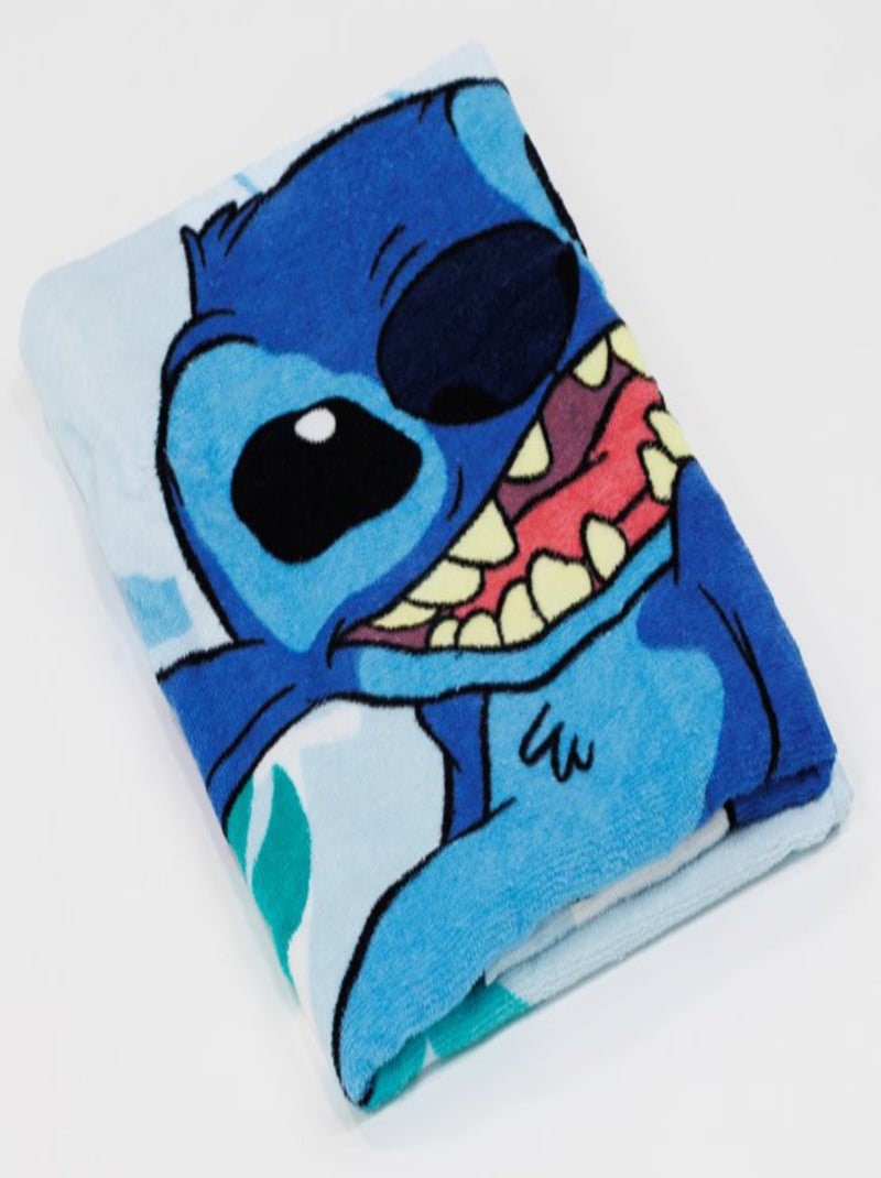 Lilo et Stitch, Serviette de Bain Enfant Imprimé 100% Coton, ALOHA Bleu - Kiabi