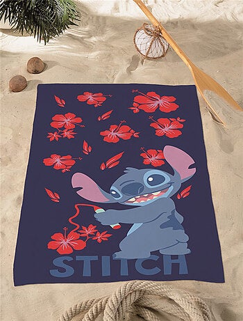 Lilo et Stitch, Serviette de Bain Enfant Imprimé 100% Coton, HIBISCUS