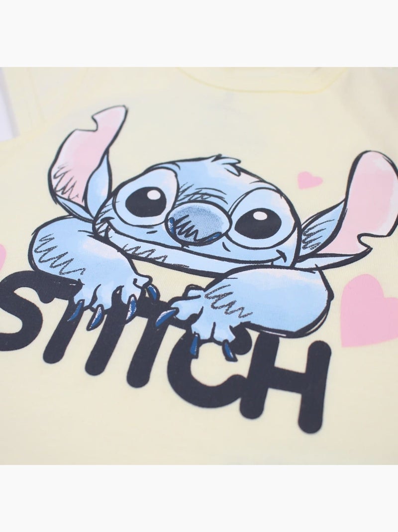 Lilo & Stitch - Ensemble T-shirt et Legging bébé Fille Lilo et Stitch Jaune - Kiabi