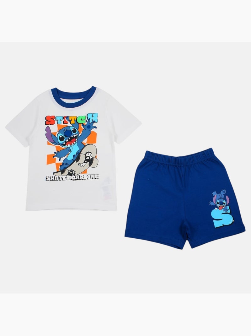 Lilo & stitch - ensemble t-shirt manches courtes et short imprimés Bleu marine - Kiabi