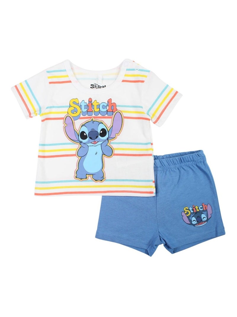 Lilo & Stitch - Ensemble ​​T-shirt short Imprimé Lilo Et Stitch Blanc - Kiabi