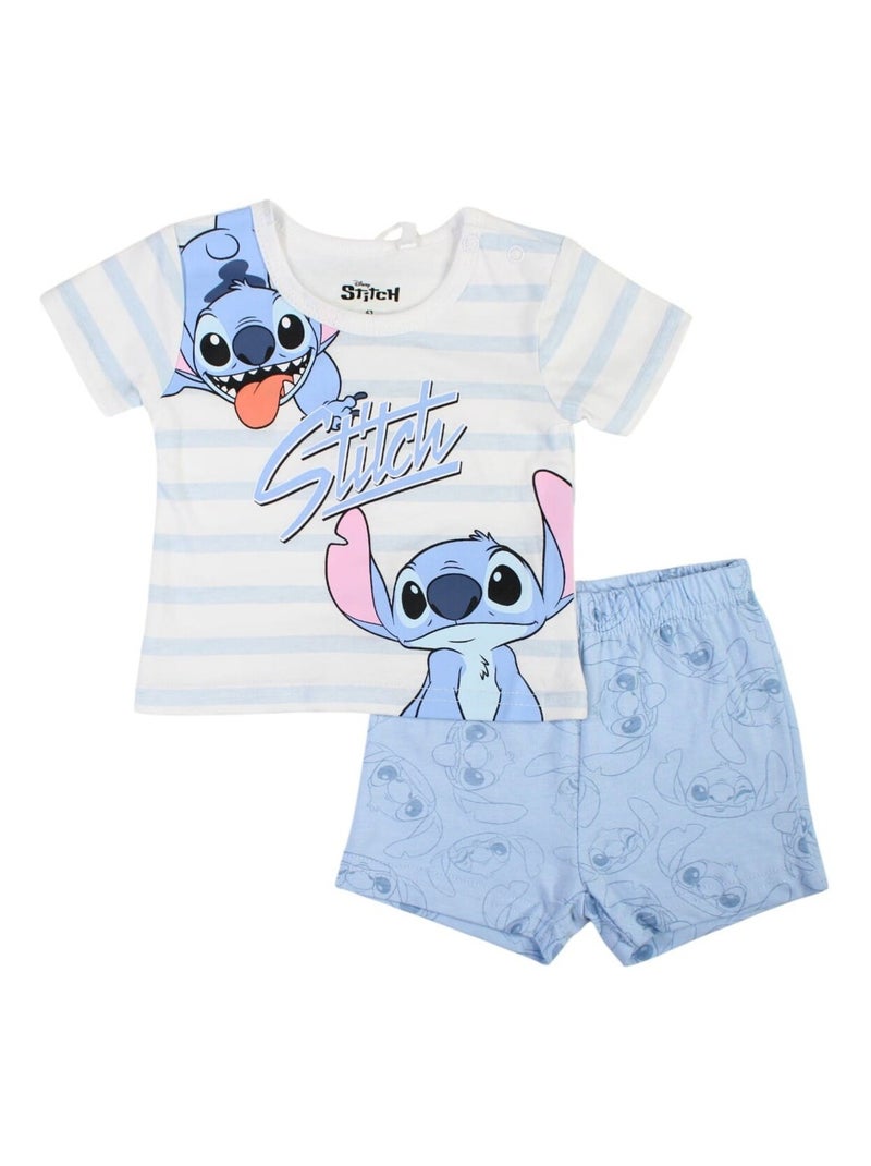 Lilo & Stitch - Ensemble ​​T-shirt short Imprimé Lilo Et Stitch Bleu - Kiabi