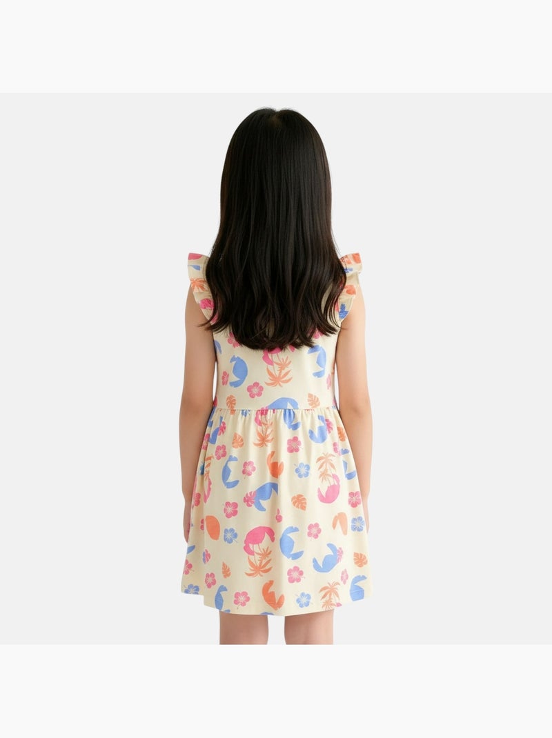 Lilo & Stitch - Robe à motifs avec personnage Orange - Kiabi