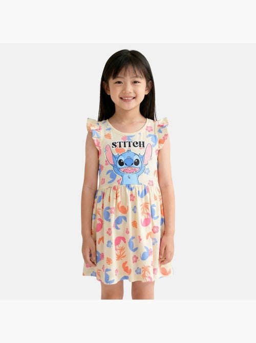 Lilo & stitch - robe à motifs sans manches, col rond, volants - Kiabi Lilo & stitch - robe à motifs sans manches, col rond, volants - Kiabi