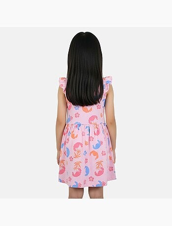 Lilo & stitch - robe à motifs sans manches, col rond, volants