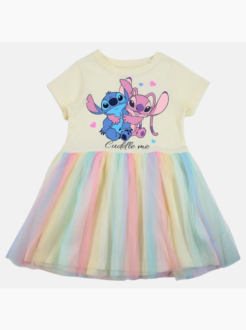 Lilo & stitch - robe imprimée avec jupe en tulle, col rond et manches courtes - Kiabi Lilo & stitch - robe imprimée avec jupe en tulle, col rond et manches courtes - Kiabi