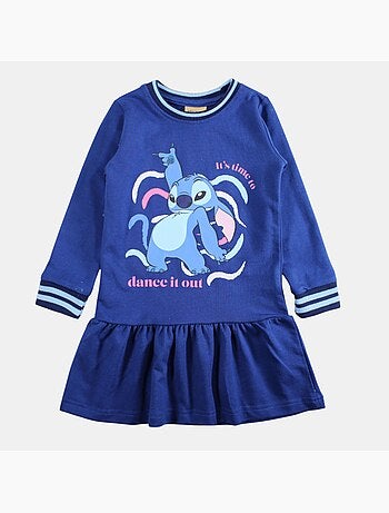 Lilo & stitch - robe manches longues imprimée, col rond