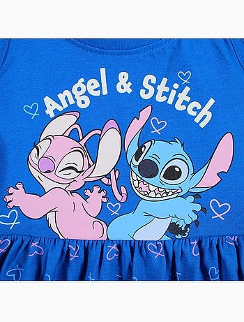 Lilo & stitch - robe sans manches à motifs cœurs, col rond