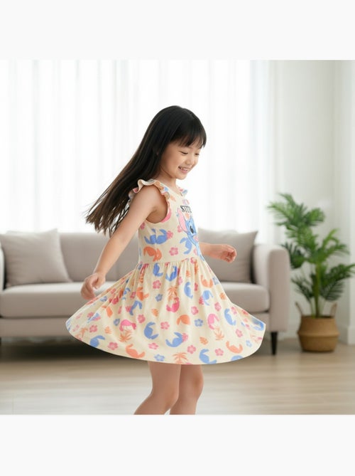 Lilo & stitch - robe sans manches à motifs, col rond et finitions volantées - Kiabi Lilo & stitch - robe sans manches à motifs, col rond et finitions volantées - Kiabi