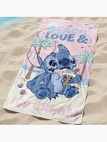 Lilo & Stitch - Serviette de plage enfant avec dessin Lilo et Stitch