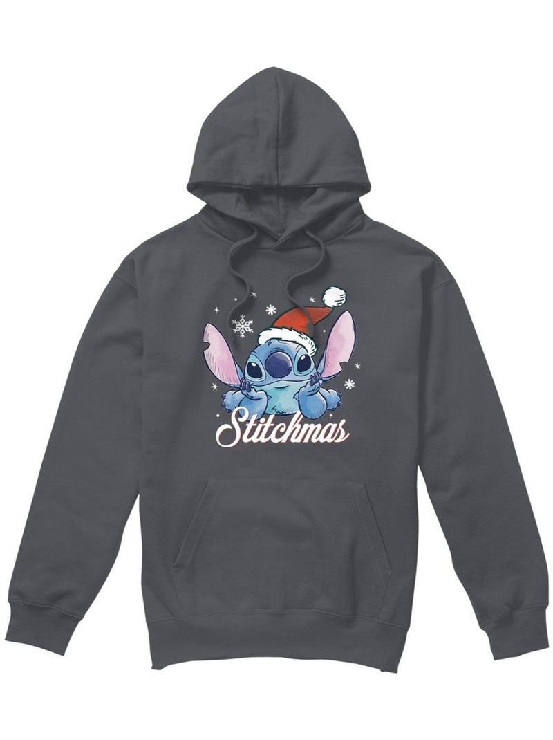 Lilo & Stitch - Sweat à capuche A STITCHMAS CHRISTMAS Gris Noir - Kiabi
