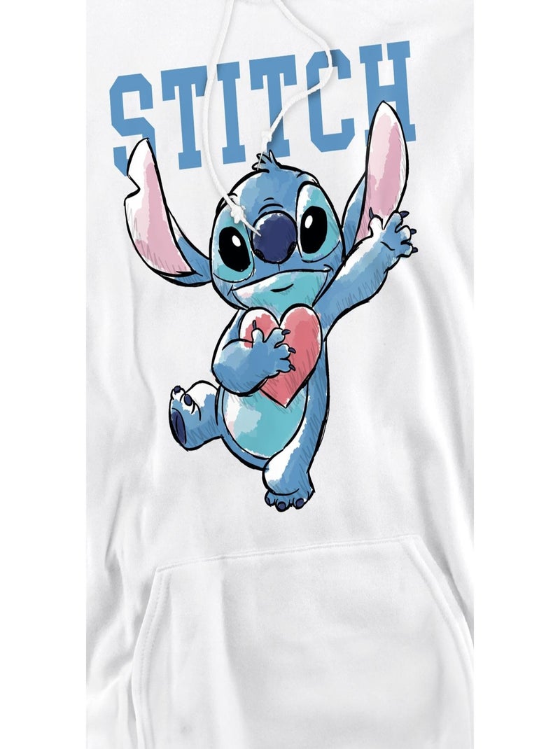 Lilo & Stitch - Sweat à capuche CLUTCHING HEARTS Blanc - Kiabi