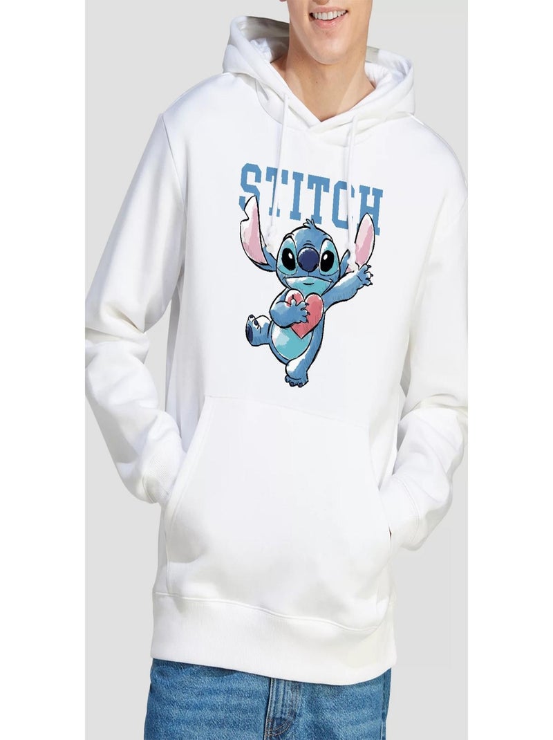 Lilo & Stitch - Sweat à capuche CLUTCHING HEARTS Blanc - Kiabi