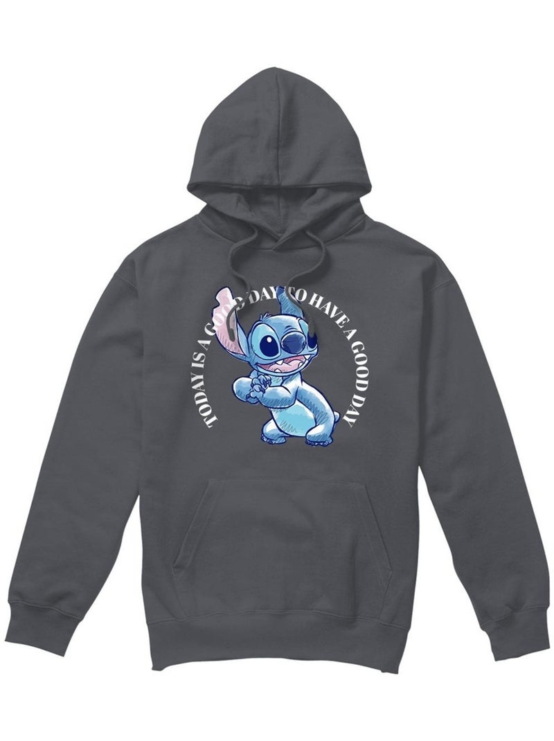 Lilo & Stitch - Sweat à capuche GOOD DAY Gris Noir - Kiabi