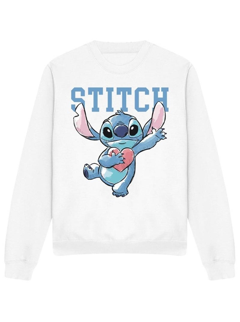 Lilo & Stitch - Sweat CLUTCHING HEARTS Blanc - Kiabi