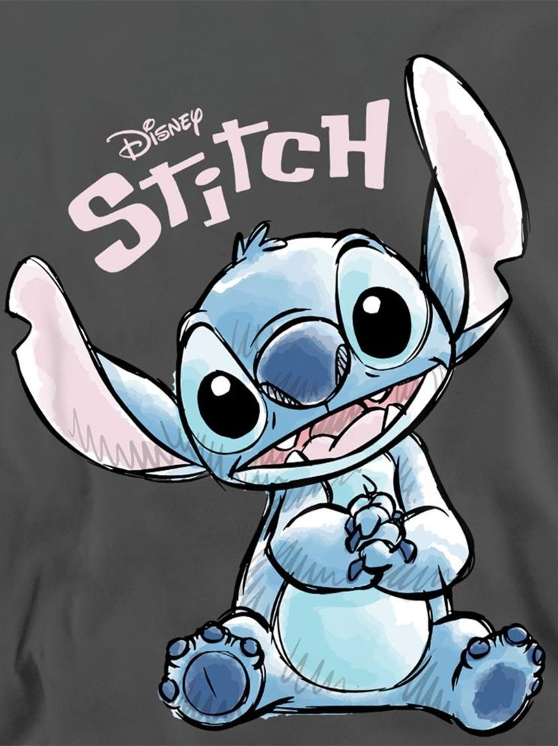 Lilo & Stitch - Sweat COLOUR ME HAPPY Gris Noir - Kiabi