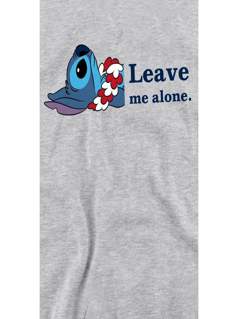 Lilo & Stitch - Sweat LEAVE ME ALONE Gris chiné - Kiabi