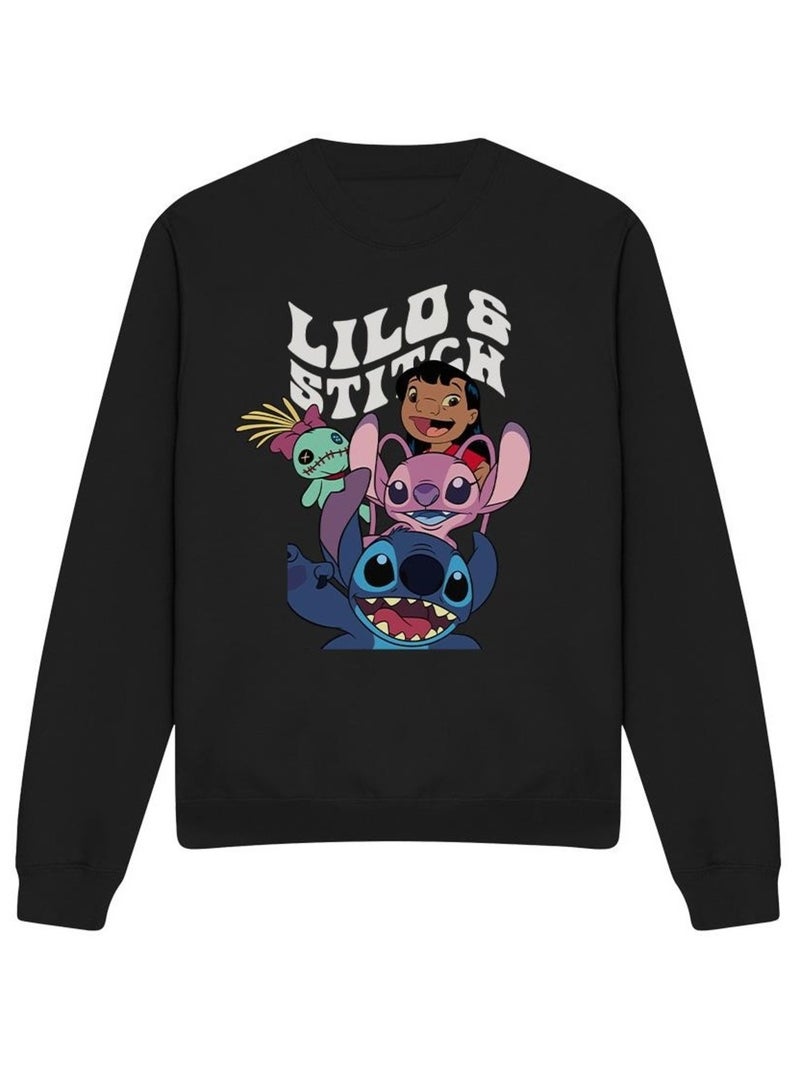 Lilo Stitch Sweat Noir Adulte Kiabi