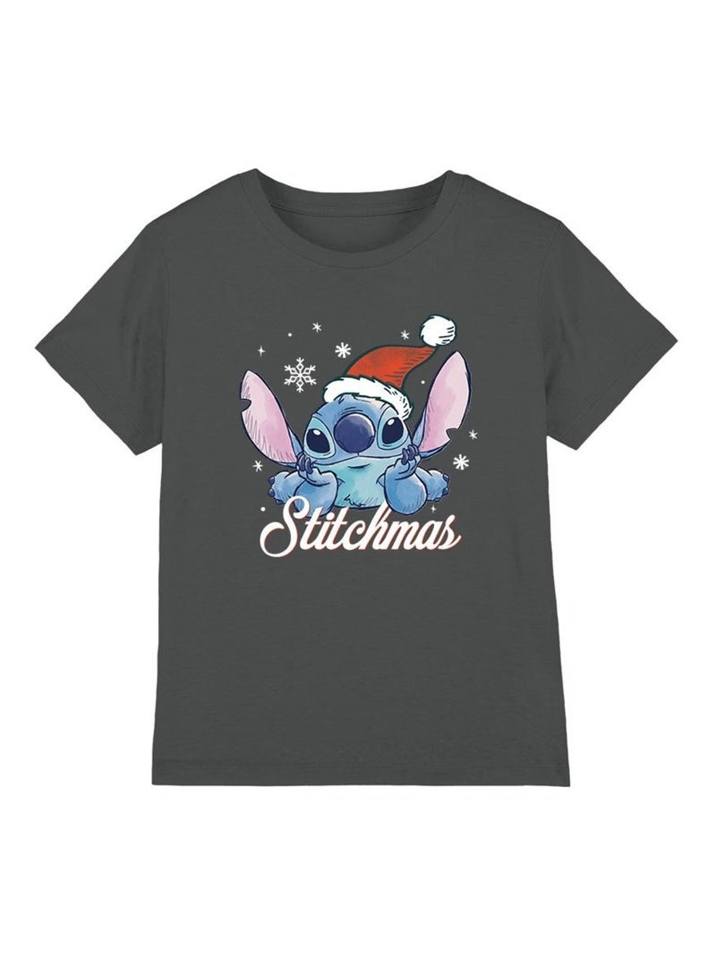 Lilo & Stitch - T-shirt A STITCHMAS CHRISTMAS Gris Noir - Kiabi