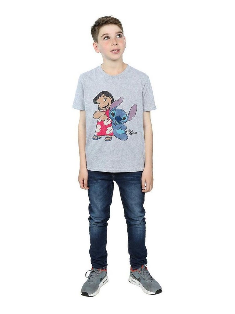 Lilo & Stitch - T-shirt CLASSIC Gris chiné - Kiabi