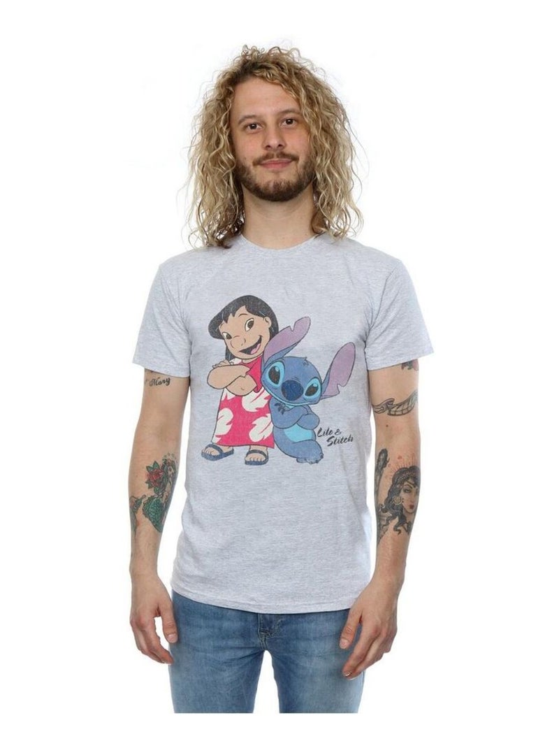 Lilo & Stitch - T-shirt CLASSIC Gris chiné - Kiabi