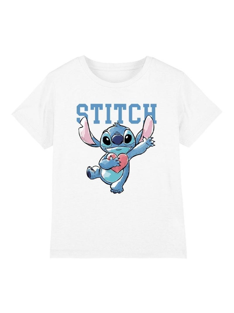 Lilo & Stitch - T-shirt CLUTCHING HEARTS Blanc - Kiabi