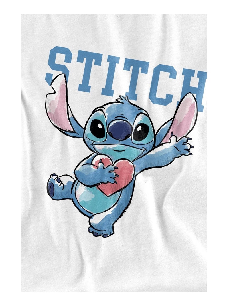 Lilo & Stitch - T-shirt CLUTCHING HEARTS Blanc - Kiabi