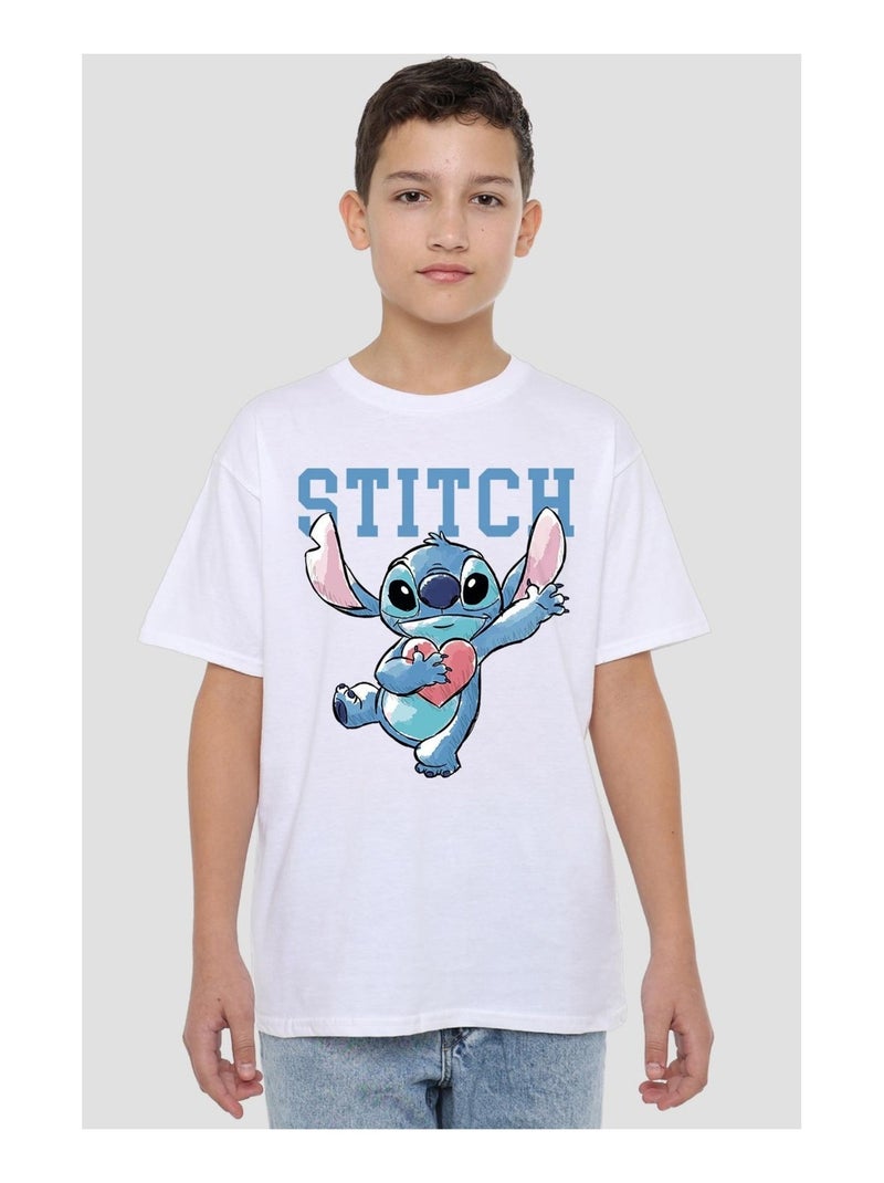 Lilo & Stitch - T-shirt CLUTCHING HEARTS Blanc - Kiabi