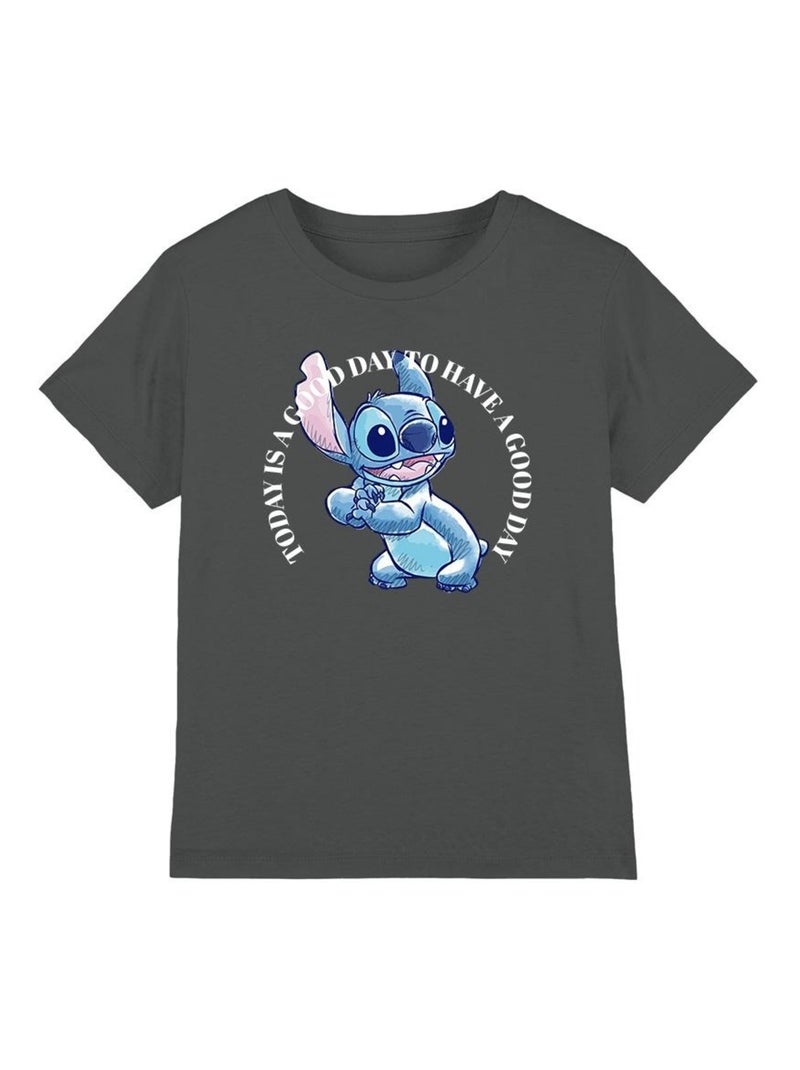 Lilo & Stitch - T-shirt GOOD DAY Gris Noir - Kiabi