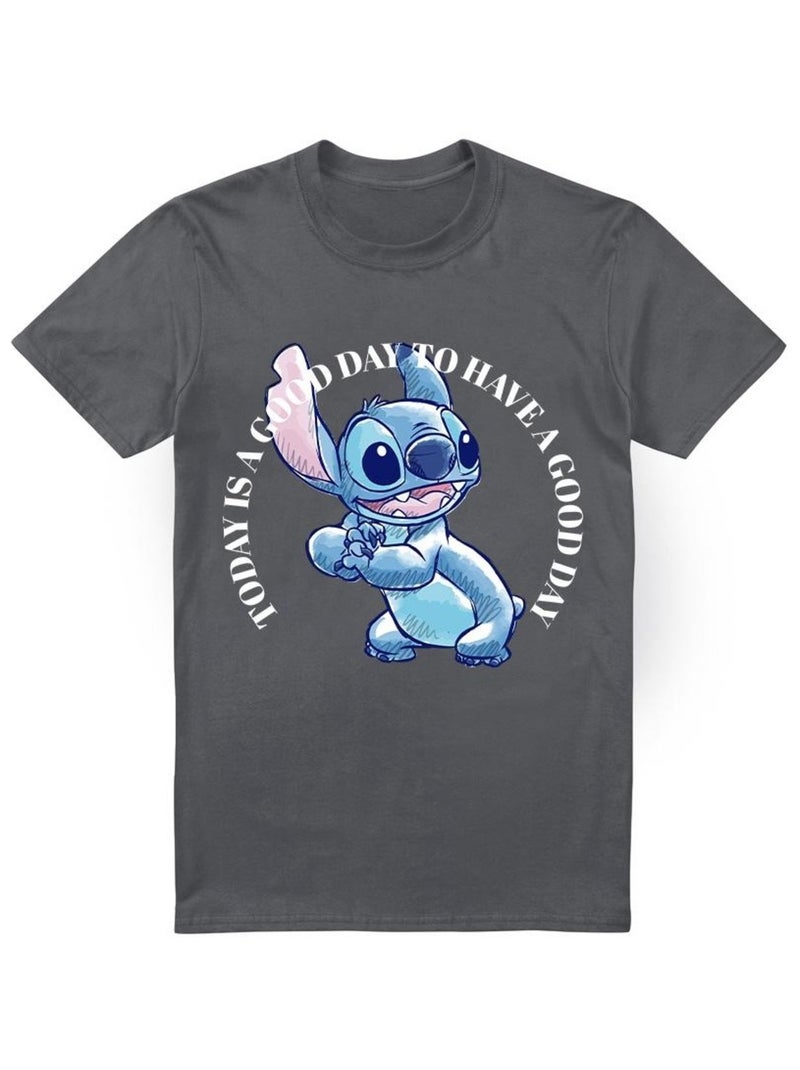 Lilo & Stitch - T-shirt GOOD DAY Gris Noir - Kiabi