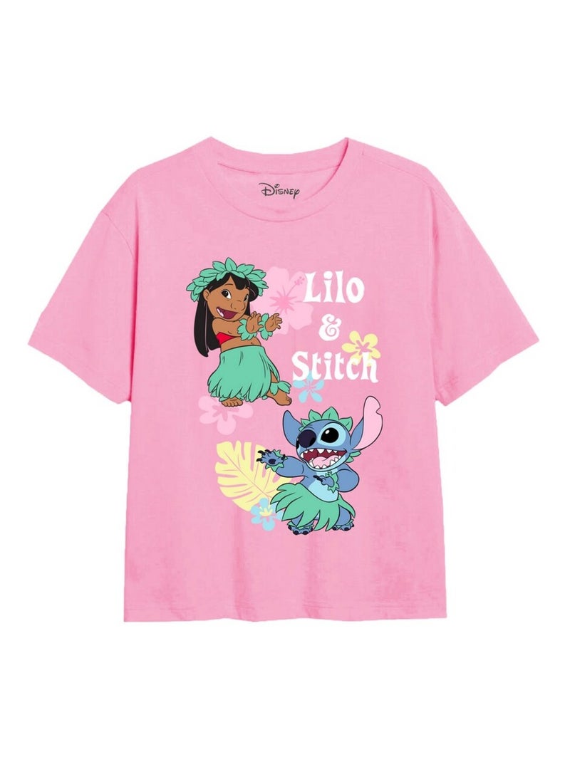 Lilo & Stitch - T-shirt HULA Rose clair - Kiabi