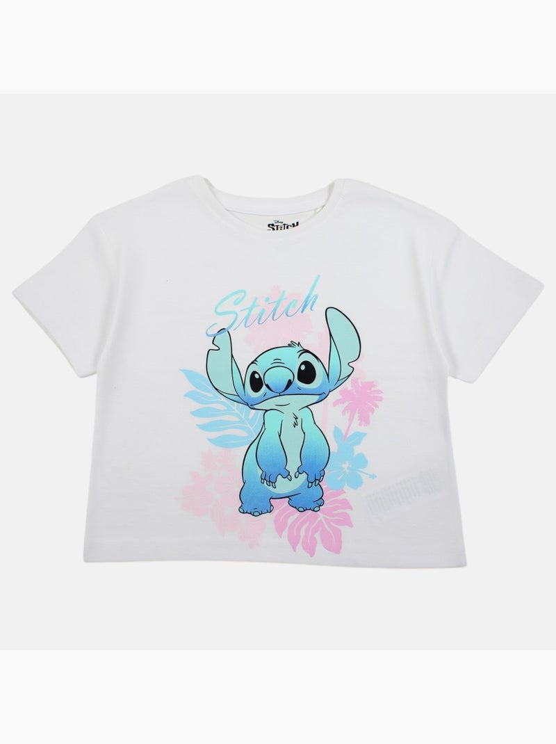 Lilo & Stitch - T-shirt manches courtes fille avec personnage Blanc - Kiabi
