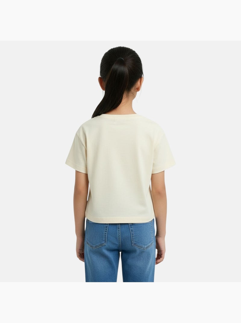 Lilo & Stitch - T-shirt manches courtes fille avec personnage Ecru - Kiabi