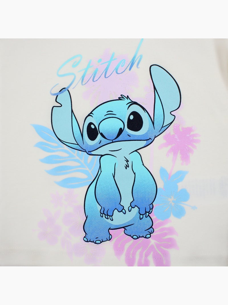 Lilo & Stitch - T-shirt manches courtes fille avec personnage Ecru - Kiabi