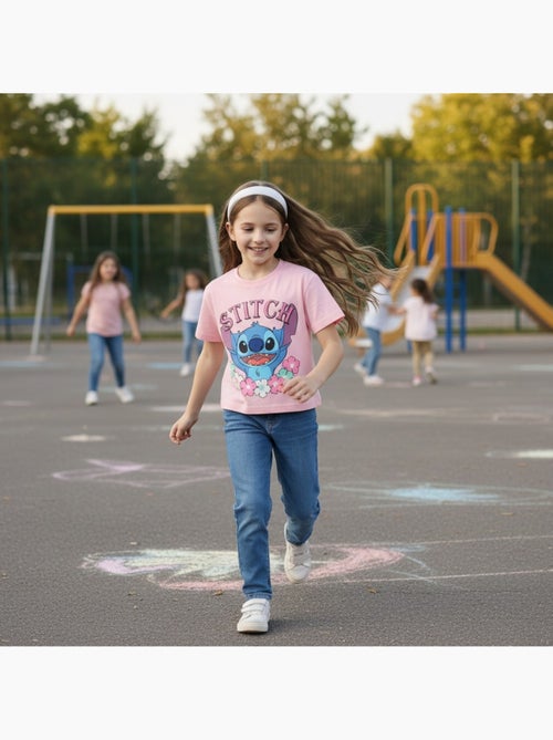 Lilo & Stitch - T-shirt manches courtes fille avec personnage - Kiabi