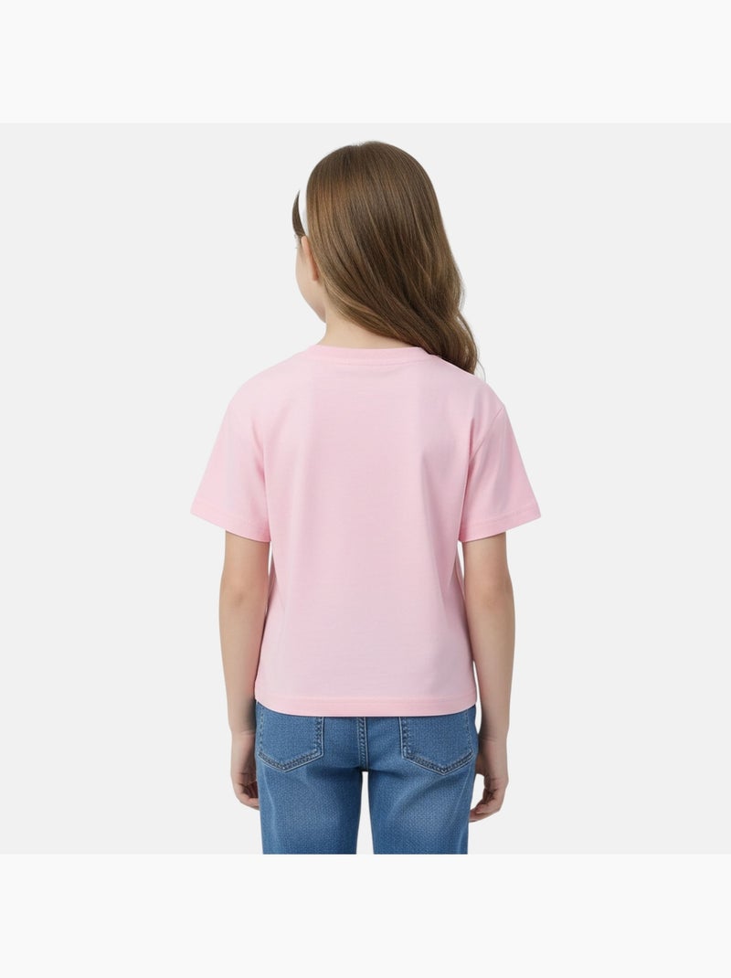 Lilo & Stitch - T-shirt manches courtes fille avec personnage Rose - Kiabi
