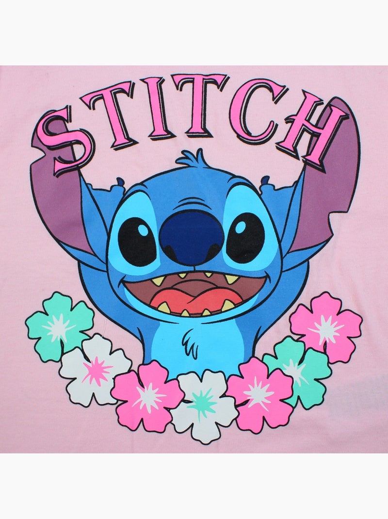 Lilo & Stitch - T-shirt manches courtes fille avec personnage Rose - Kiabi