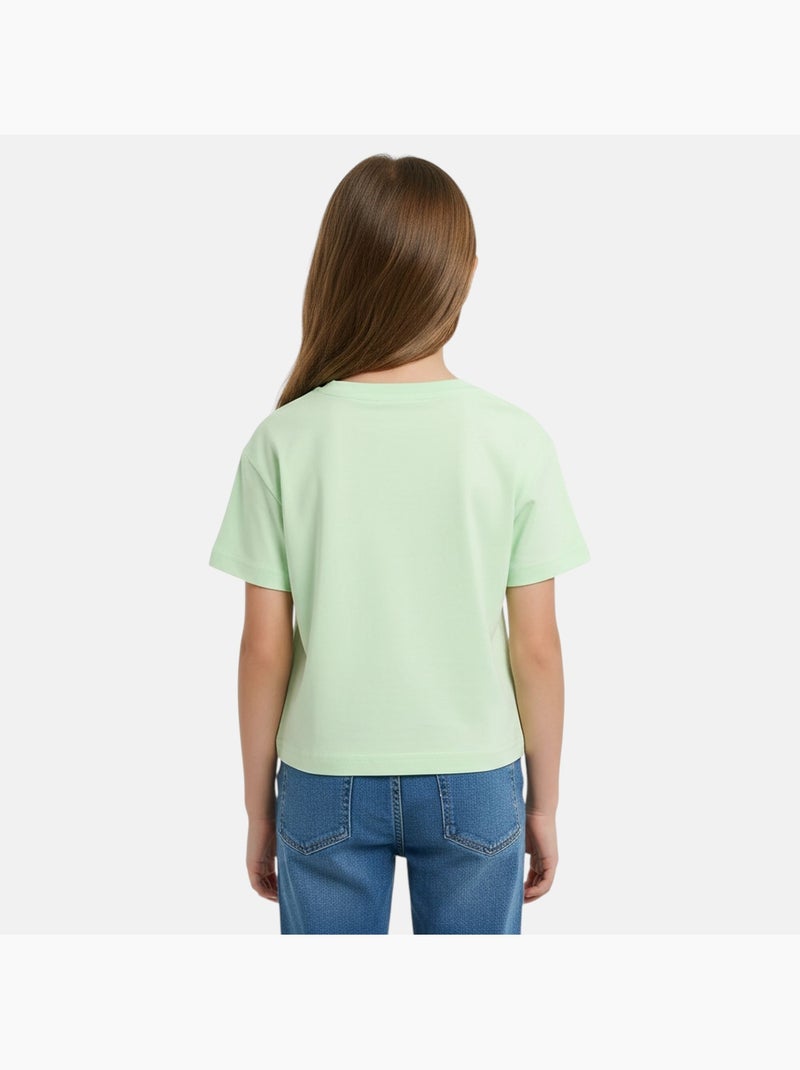 Lilo & Stitch - T-shirt manches courtes fille avec personnage Vert - Kiabi
