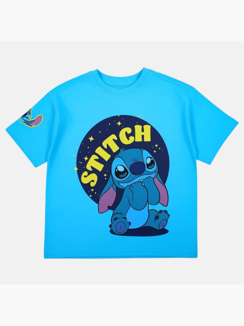 Lilo & Stitch - T-shirt manches courtes garçon avec personnage Bleu - Kiabi