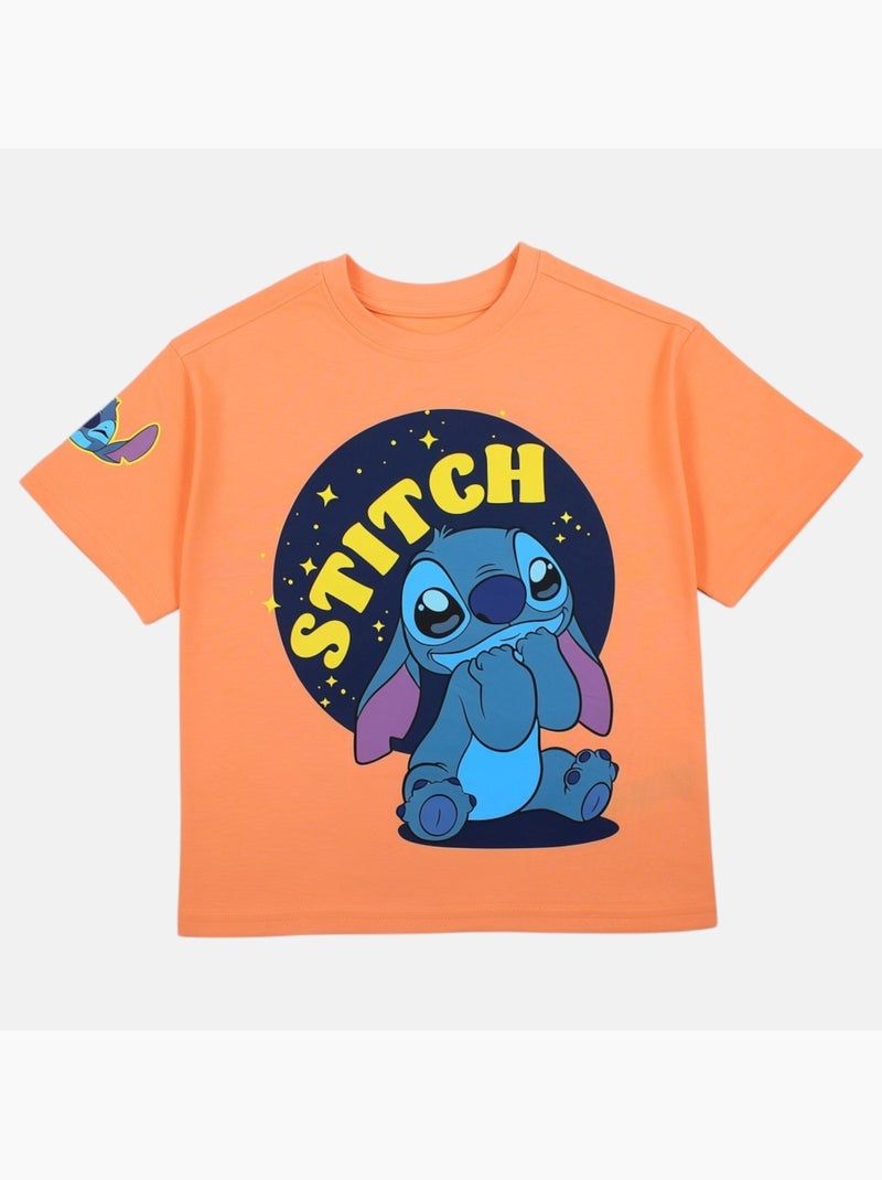 Lilo & Stitch - T-shirt manches courtes garçon avec personnage Orange - Kiabi